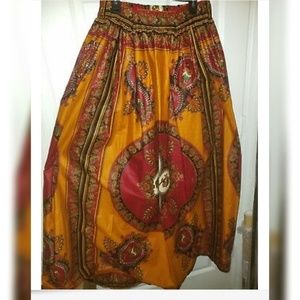Women's Authentic African Wax Maxi Skirt